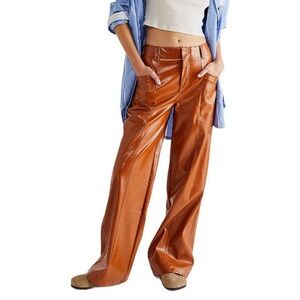 Free People Star Crossed Lovers Faux Leather Pants Size 12 NWOT
